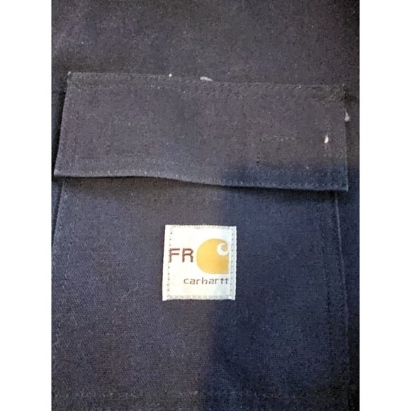 Carhartt FR Flame Resistant Blue Heavy Duty Duck Canvas Utility Jacket L / Tall - Picture 4 of 11
